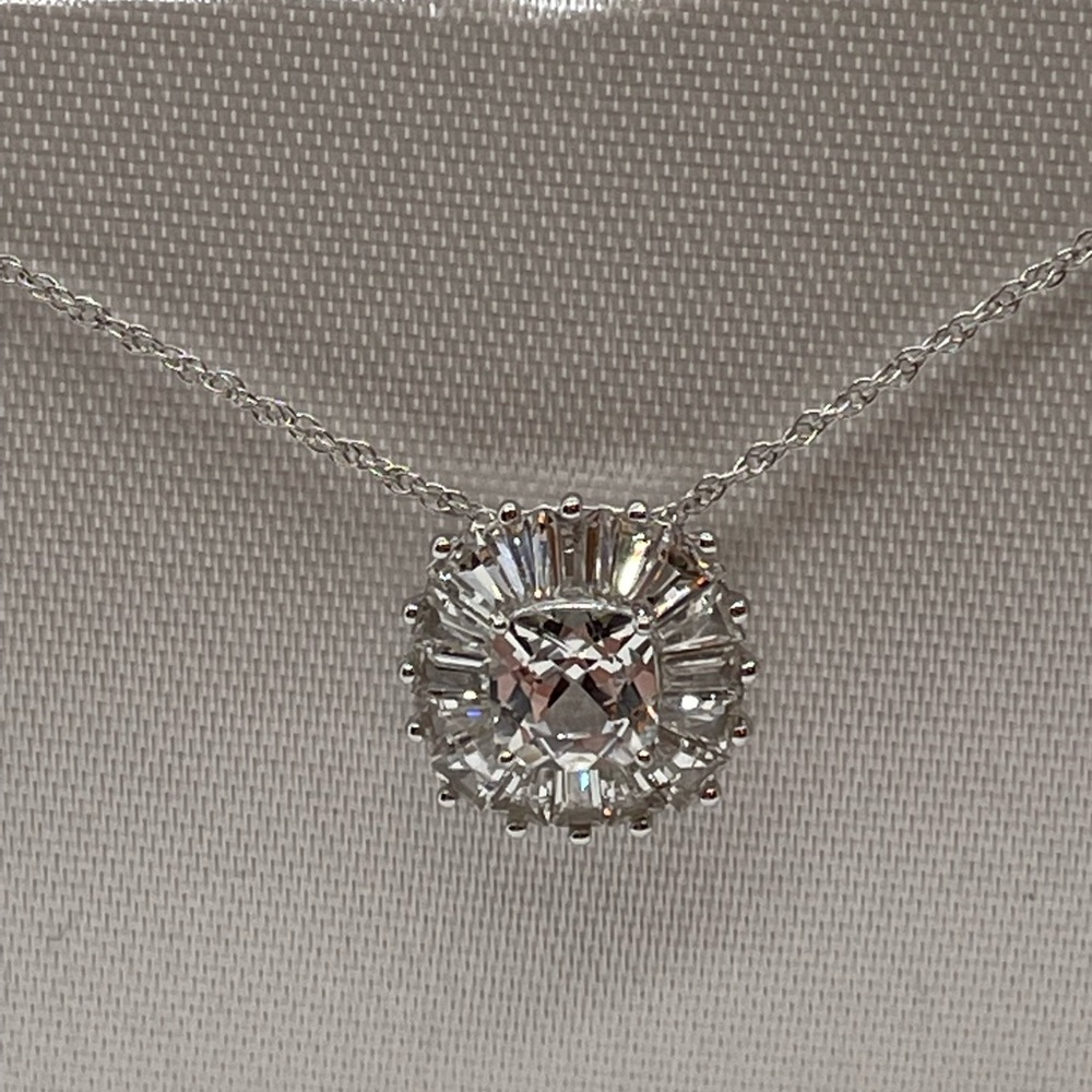 White Sapphires Pendant Necklace